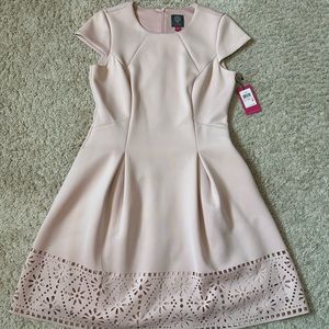 Vince Camuto Light Pink Cut-Out Design Dress with Pockets - Size 10